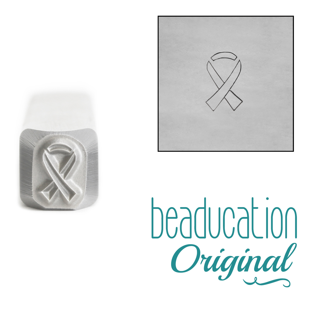 Metal Stamping Tools Awareness Ribbon Metal Design Stamp, 4mm - Beaducation Original